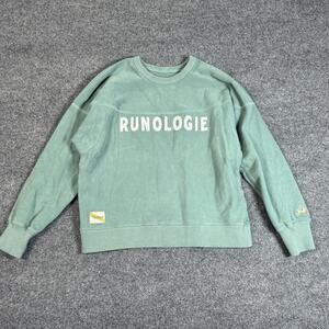 Tracksmith Runology Sweatshirt Womens Size Small Green Crewneck Pullover Running